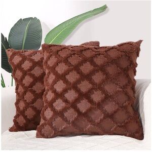 Plush Throw Pillow Covers, Decorative Pillows Cases 20x20 Set of 2